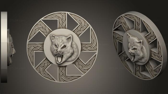 High reliefs and bas-reliefs of fantasy (wolf, GRLFF_0053) 3D models for cnc